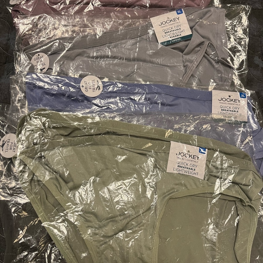 9 pair of Jockey travel underwear new with tags.